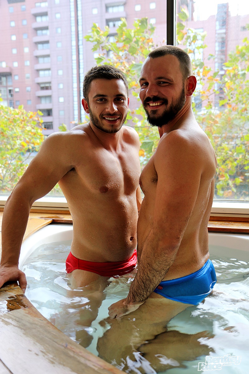 BentleyRace french muscle boy Romain Deville australian James Nowak big thick uncut dick anal ass fucking speedos sexy boys ripped abs 014 gay porn sex gallery pics video photo - Aussie James Nowak’s hot tub hook up with Romain Deville