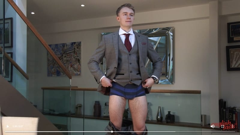 Big British Dick - Suited young straight British dude William Richards strips ...